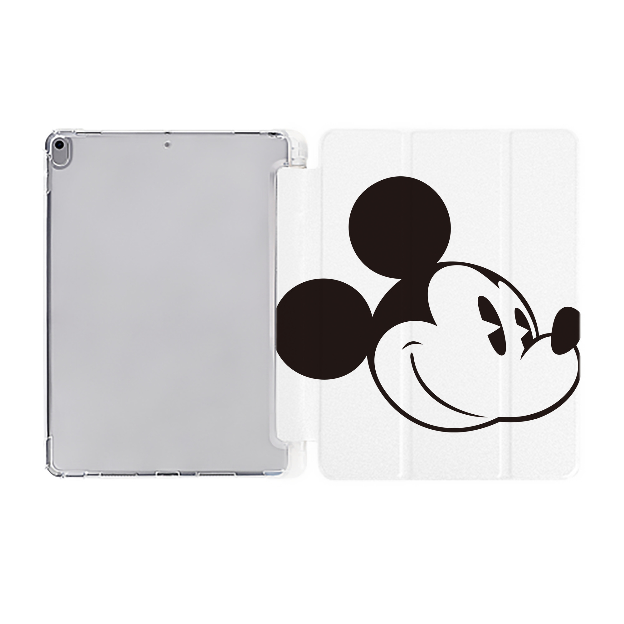 ミッキーマウス Mickey Mouse IPad ケース ペン収納付き 三つ折りスタンド PUレザー×シリコン 対応機種9.5/10.5/10.9インチ